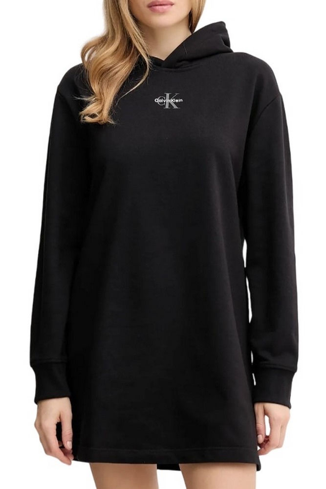 CALVIN KLEIN JEANSLS MONOLOGO PREMIUM TERRY HOODIE ΦΟΡΕΜΑ ΦΟΥΤΕΡ ΓΥΝΑΙΚΕΙΟ BLACK