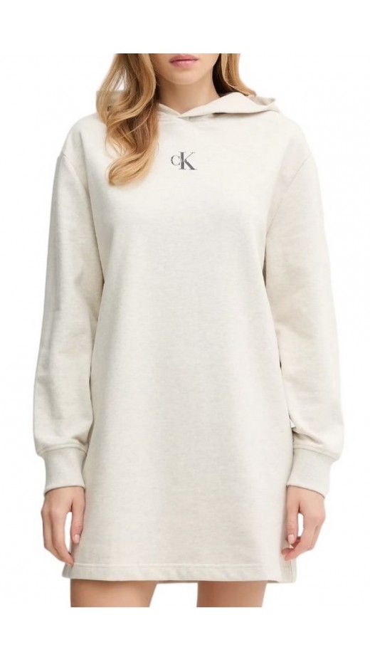 CALVIN KLEIN JEANSLS MONOLOGO PREMIUM TERRY HOODIE ΦΟΡΕΜΑ ΦΟΥΤΕΡ ΓΥΝΑΙΚΕΙΟ ECRU