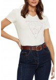 GUESS SS VN PYTHON TRIANGLE TEE T-SHIRT ΜΠΛΟΥΖΑ ΓΥΝΑΙΚΕΙΑ OFF WHITE