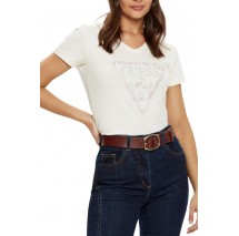 GUESS SS VN PYTHON TRIANGLE TEE T-SHIRT ΜΠΛΟΥΖΑ ΓΥΝΑΙΚΕΙΑ OFF WHITE