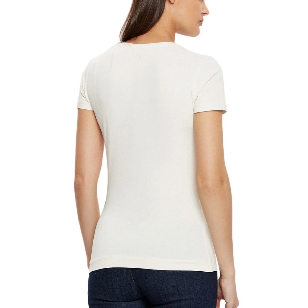 GUESS SS VN PYTHON TRIANGLE TEE T-SHIRT ΜΠΛΟΥΖΑ ΓΥΝΑΙΚΕΙΑ OFF WHITE
