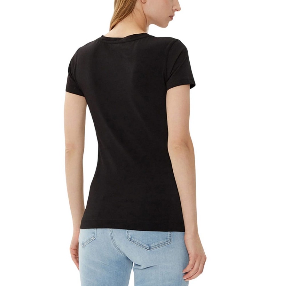 GUESS SS VN PYTHON TRIANGLE TEE T-SHIRT ΜΠΛΟΥΖΑ ΓΥΝΑΙΚΕΙΑ BLACK