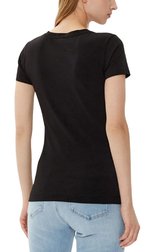 GUESS SS VN PYTHON TRIANGLE TEE T-SHIRT ΜΠΛΟΥΖΑ ΓΥΝΑΙΚΕΙΑ BLACK