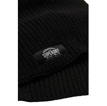 SUPERDRY D3 SDRY CLASSIC KNITTED SCARF UNISEX ΚΑΣΚΟΛ ΓΥΝΑΙΚΕΙΟ BLACK