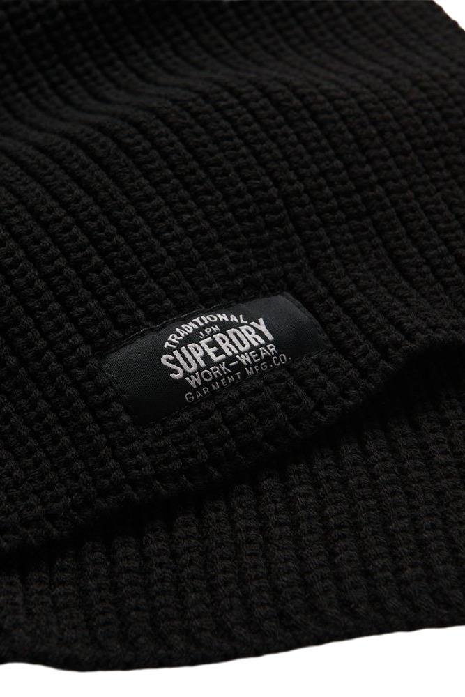 SUPERDRY D3 SDRY CLASSIC KNITTED SCARF UNISEX ΚΑΣΚΟΛ ΓΥΝΑΙΚΕΙΟ BLACK