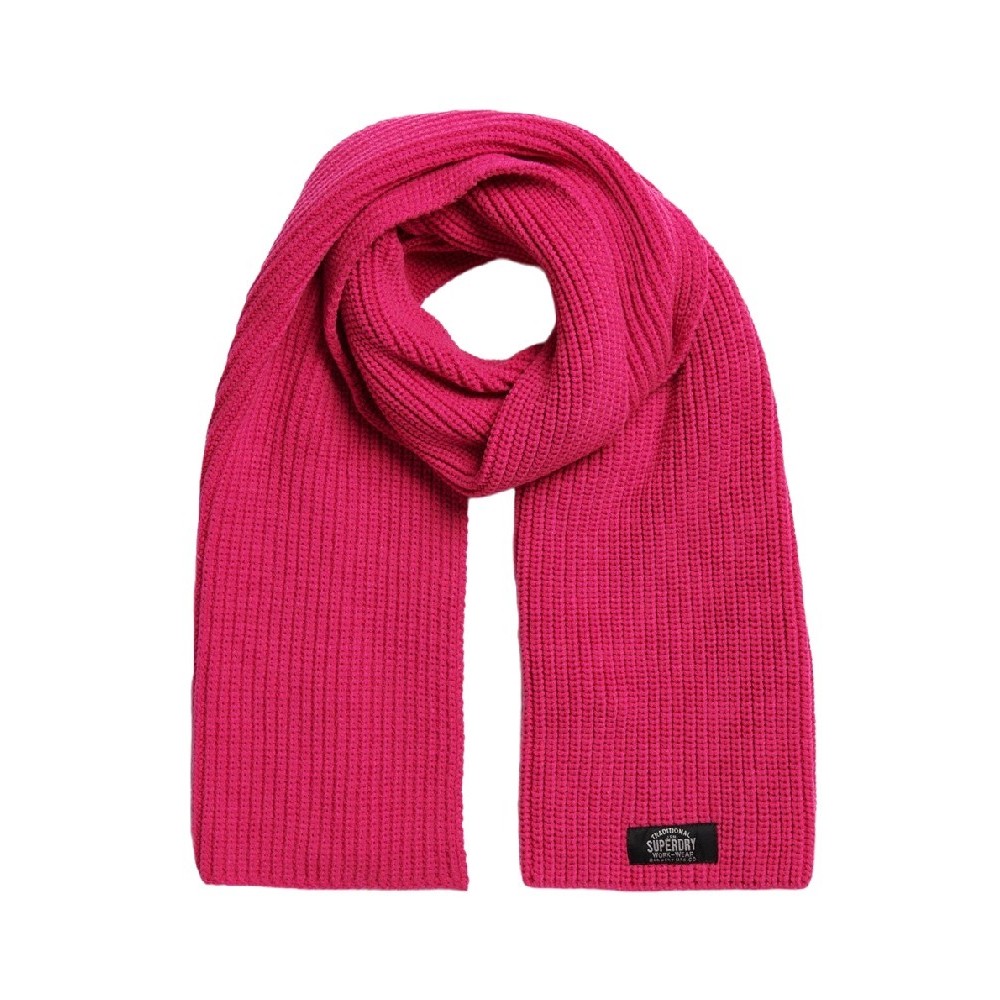 SUPERDRY D3 SDRY CLASSIC KNITTED SCARF UNISEX ΚΑΣΚΟΛ ΓΥΝΑΙΚΕΙΟ PINK