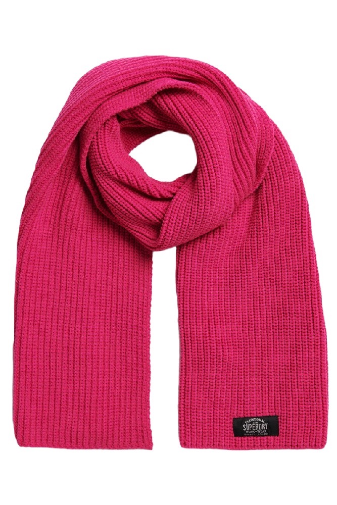 SUPERDRY D3 SDRY CLASSIC KNITTED SCARF UNISEX ΚΑΣΚΟΛ ΓΥΝΑΙΚΕΙΟ PINK