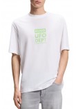 HUGO BOSS JERSEY NUFOTEE T-SHIRT ΜΠΛΟΥΖΑ ΑΝΔΡΙΚΗ WHITE