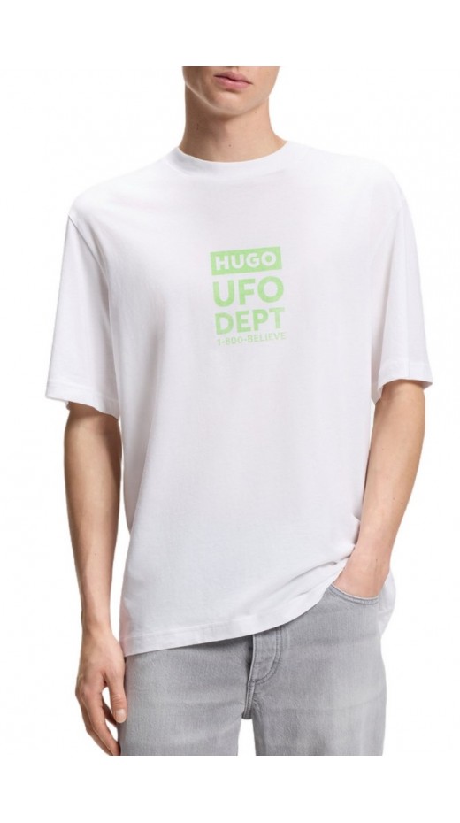 HUGO BOSS JERSEY NUFOTEE T-SHIRT ΜΠΛΟΥΖΑ ΑΝΔΡΙΚΗ WHITE