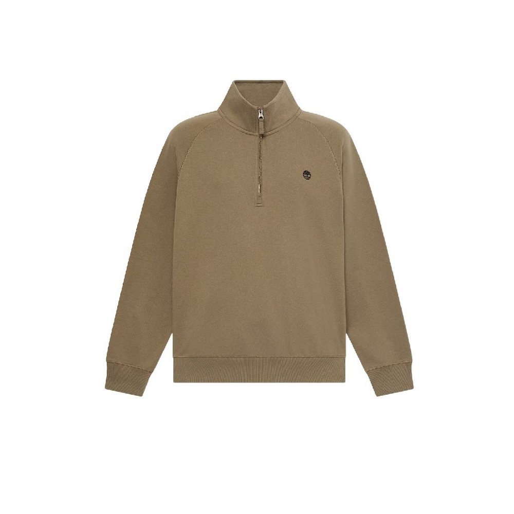 TIMBERLAND TREE EMBROIDERED LOGO 1/4 ZIP LB SWEATSHIRT ΜΠΛΟΥΖΑ ΦΟΥΤΕΡ ΑΝΔΡΙΚΗ OLIVE