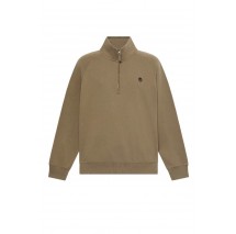 TIMBERLAND TREE EMBROIDERED LOGO 1/4 ZIP LB SWEATSHIRT ΜΠΛΟΥΖΑ ΦΟΥΤΕΡ ΑΝΔΡΙΚΗ OLIVE