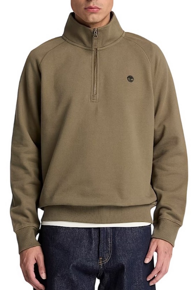TIMBERLAND TREE EMBROIDERED LOGO 1/4 ZIP LB SWEATSHIRT ΜΠΛΟΥΖΑ ΦΟΥΤΕΡ ΑΝΔΡΙΚΗ OLIVE