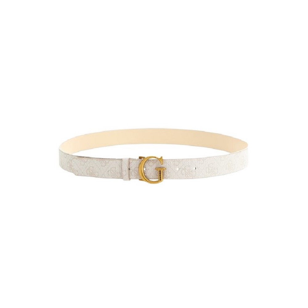 GUESS GINEVRA LOGO ADJUSTABLE BELT ΖΩΝΗ ΓΥΝΑΙΚΕΙΑ ECRU
