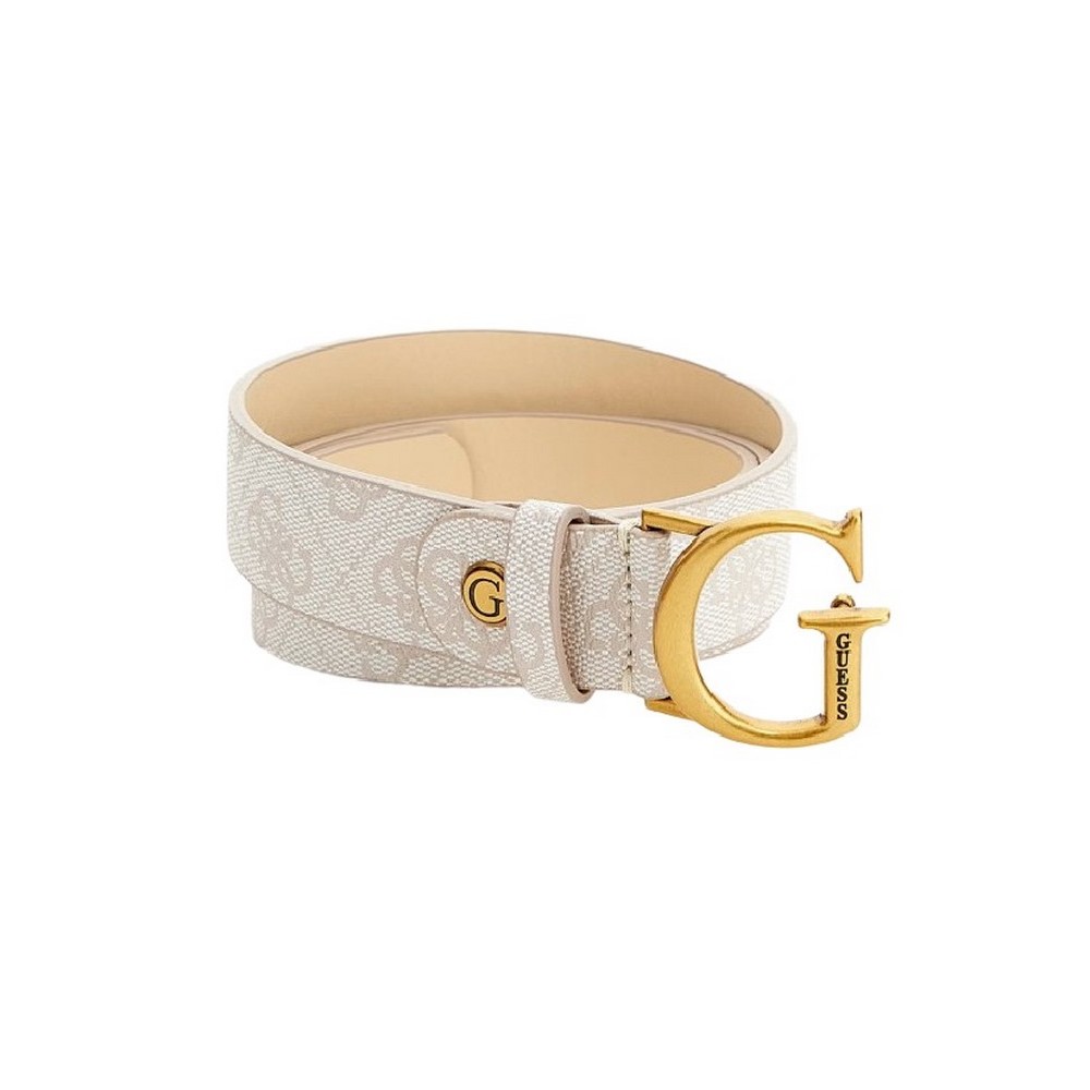 GUESS GINEVRA LOGO ADJUSTABLE BELT ΖΩΝΗ ΓΥΝΑΙΚΕΙΑ ECRU