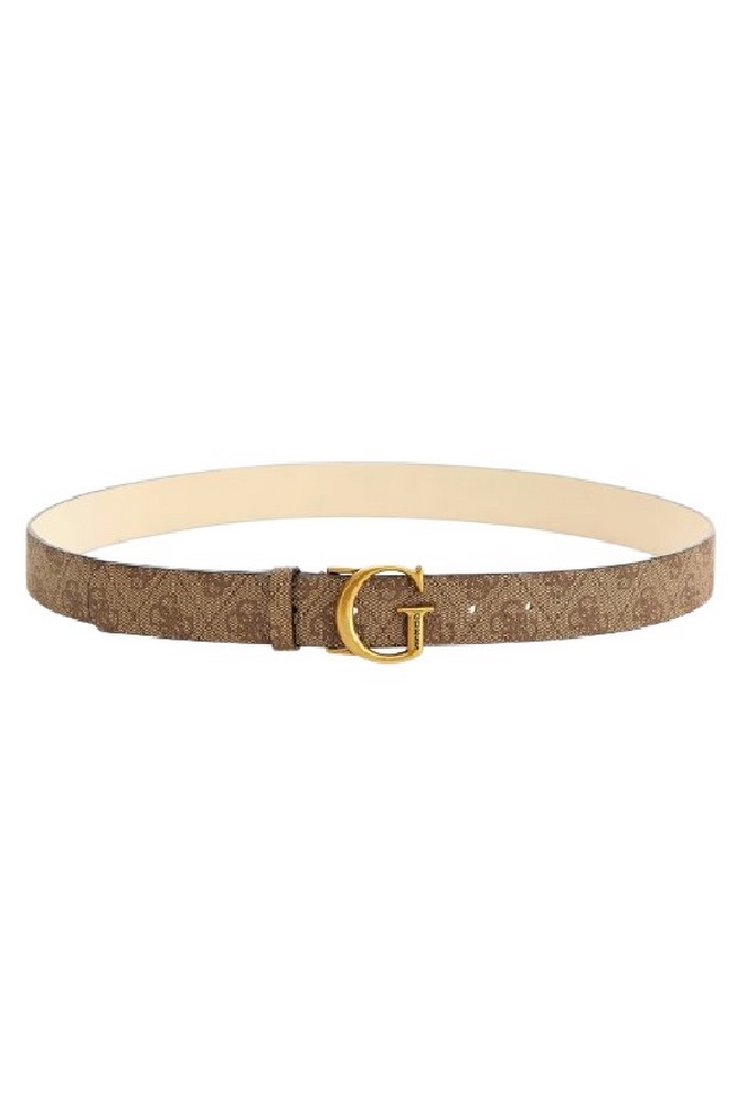 GUESS GINEVRA LOGO ADJUSTABLE BELT ΖΩΝΗ ΓΥΝΑΙΚΕΙΑ BEIGE
