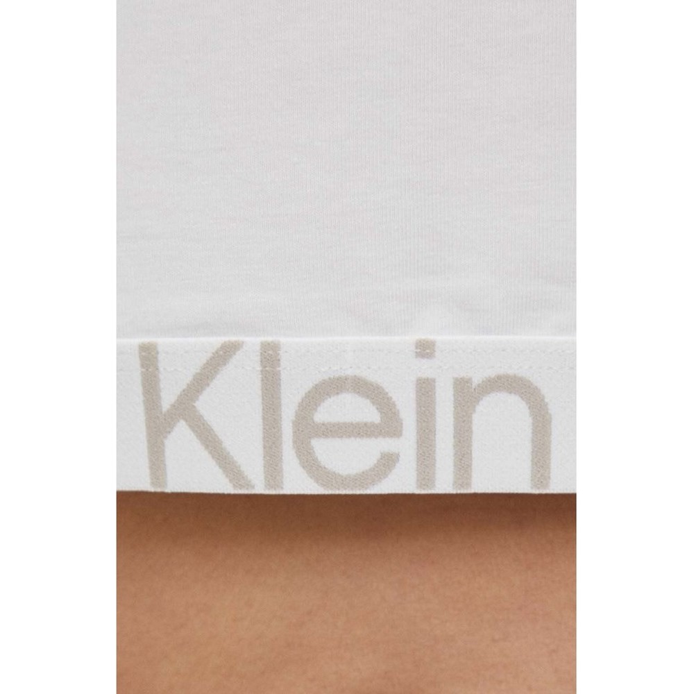 CALVIN KLEIN JEANS WAIST LOGO ELASTIC SHORT SLEEVE ΤΟΠ ΓΥΝΑΙΚΕΙΟ ECRU