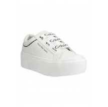 CALVIN KLEIN JEANS FLATFORM+ LOW BRANDED LACES ΠΑΠΟΥΤΣΙ ΓΥΝΑΙΚΕΙΟ WHITE