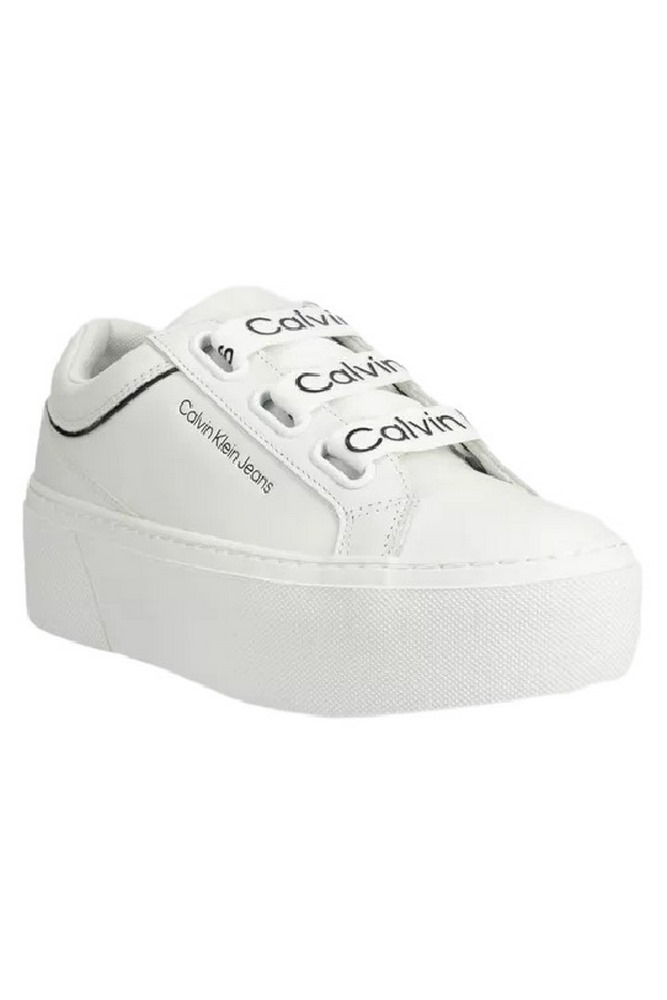 CALVIN KLEIN JEANS FLATFORM+ LOW BRANDED LACES ΠΑΠΟΥΤΣΙ ΓΥΝΑΙΚΕΙΟ WHITE