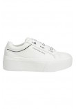 CALVIN KLEIN JEANS FLATFORM+ LOW BRANDED LACES ΠΑΠΟΥΤΣΙ ΓΥΝΑΙΚΕΙΟ WHITE