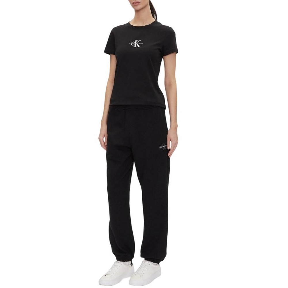 CALVIN KLEIN JEANS MONOLOGO FRENCH TERRY JOGGER ΦΟΡΜΑ ΠΑΝΤΕΛΟΝΙ ΓΥΝΑΙΚΕΙΟ BLACK