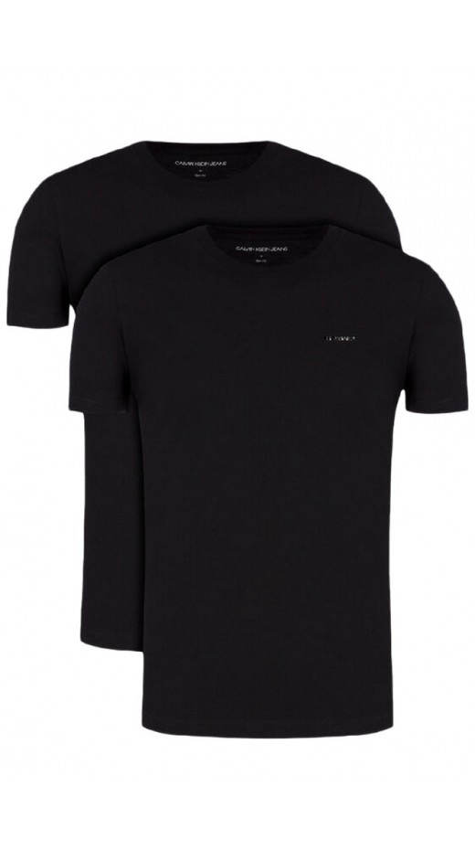 CALVIN KLEIN JEANS 2-PACK INSTITUTIONAL SLIM TEE T-SHIRT ΑΝΔΡΙΚΟ BLACK
