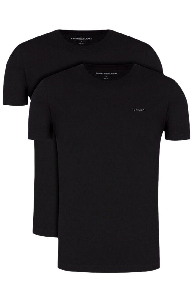 CALVIN KLEIN JEANS 2-PACK INSTITUTIONAL SLIM TEE T-SHIRT ΑΝΔΡΙΚΟ BLACK
