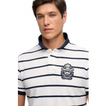 SUPERDRY D2 CREST STRIPE POLO T-SHIRT ΜΠΛΟΥΖΑ ΑΝΔΡΙΚΗ NAVY/WHITE