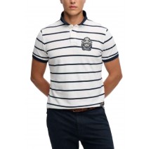 SUPERDRY D2 CREST STRIPE POLO T-SHIRT ΜΠΛΟΥΖΑ ΑΝΔΡΙΚΗ NAVY/WHITE