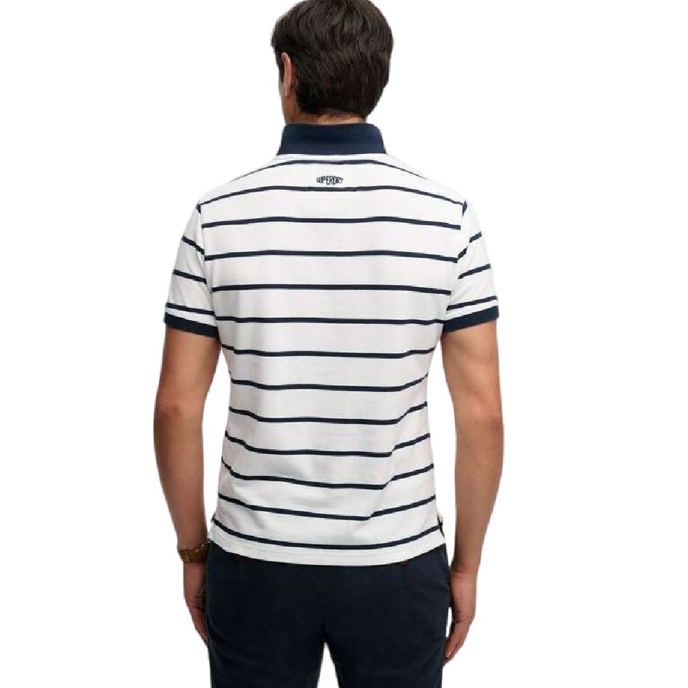SUPERDRY D2 CREST STRIPE POLO T-SHIRT ΜΠΛΟΥΖΑ ΑΝΔΡΙΚΗ NAVY/WHITE