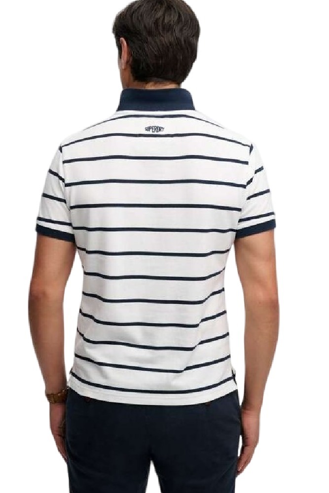 SUPERDRY D2 CREST STRIPE POLO T-SHIRT ΜΠΛΟΥΖΑ ΑΝΔΡΙΚΗ NAVY/WHITE