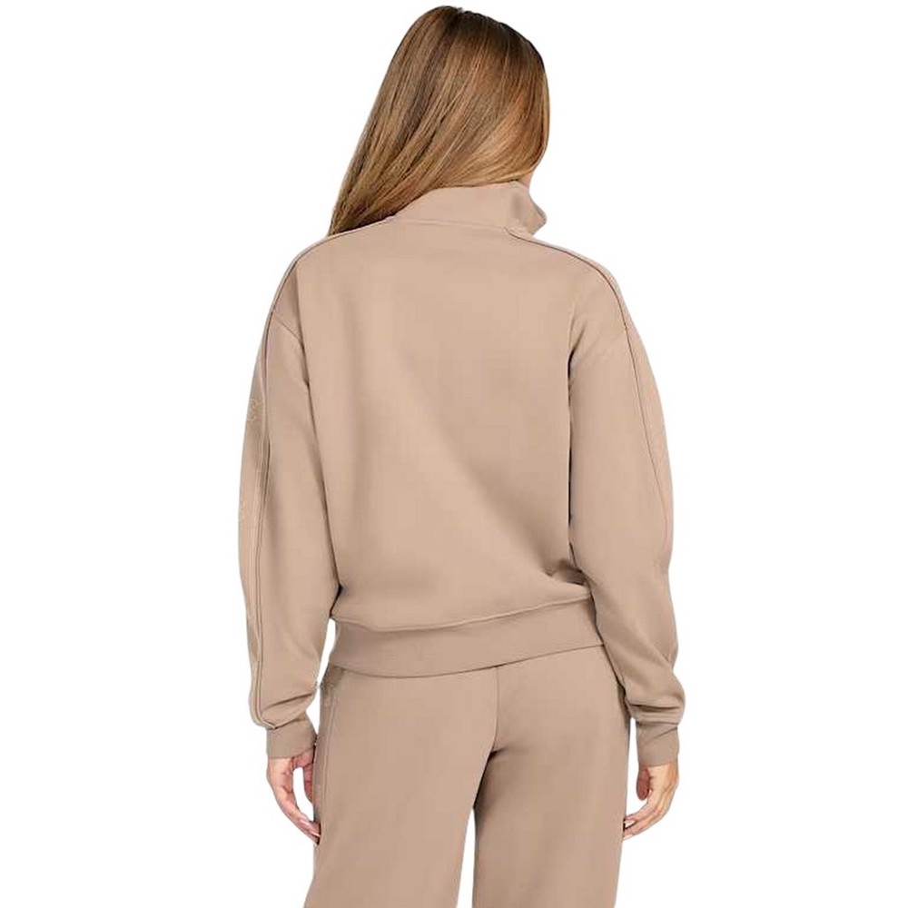 GUESS OCTAVIA HIGH NECK FULL-ZIP ΖΑΚΕΤΑ ΦΟΥΤΕΡ ΓΥΝΑΙΚΕΙΑ BEIGE