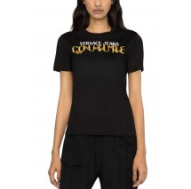 VERSACE JEANS COUTURE  R LOGO CHAIN T-SHIRT ΓΥΝΑΙΚΕΙΟ BLACK