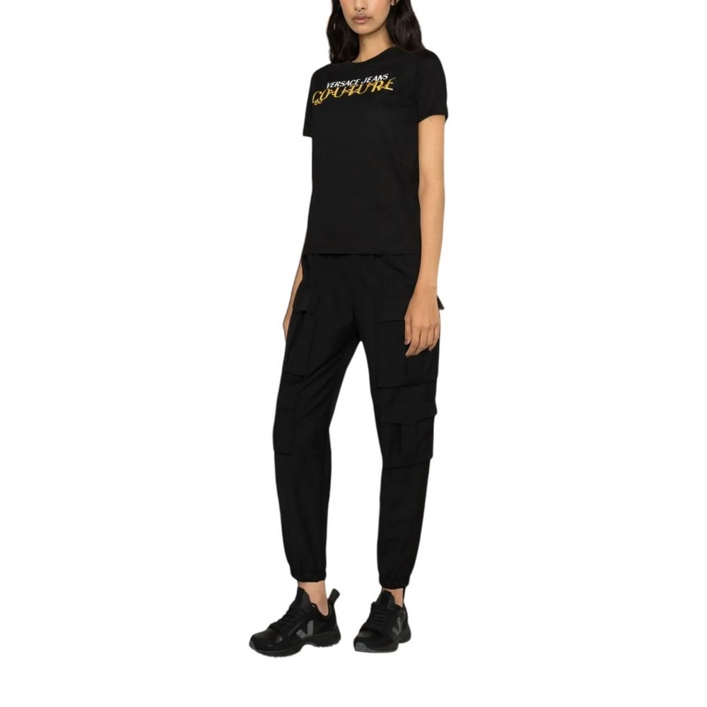 VERSACE JEANS COUTURE  R LOGO CHAIN T-SHIRT ΓΥΝΑΙΚΕΙΟ BLACK