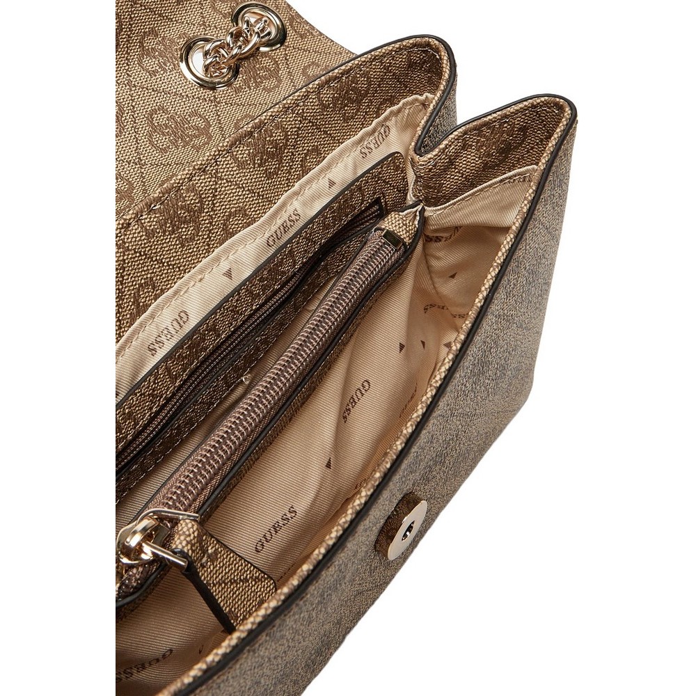 GUESS ECO ERICA CNVRTBLE XBODY FLAP ΤΣΑΝΤΑ ΓΥΝΑΙΚΕΙΑ LATTE