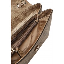 GUESS ECO ERICA CNVRTBLE XBODY FLAP ΤΣΑΝΤΑ ΓΥΝΑΙΚΕΙΑ LATTE