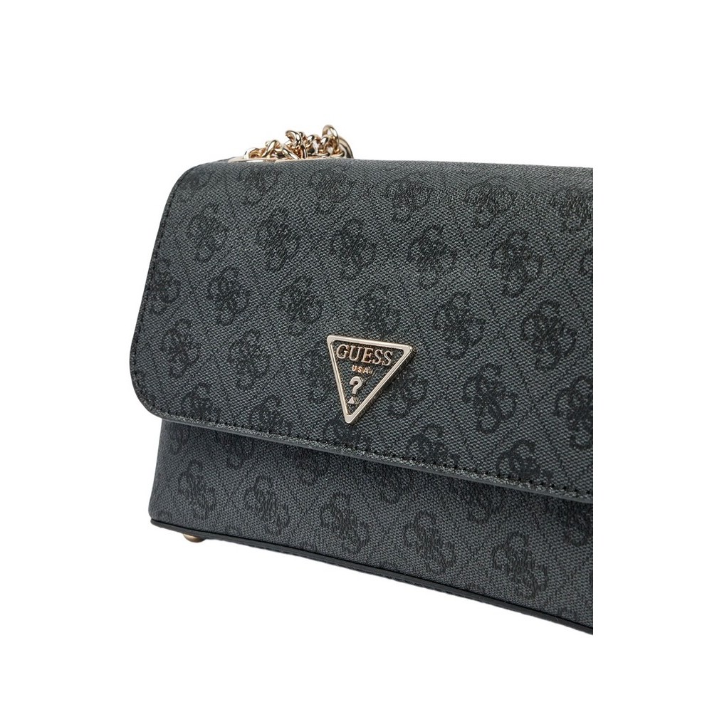 GUESS ECO ERICA CNVRTBLE XBODY FLAP ΤΣΑΝΤΑ ΓΥΝΑΙΚΕΙΑ DARK GREY