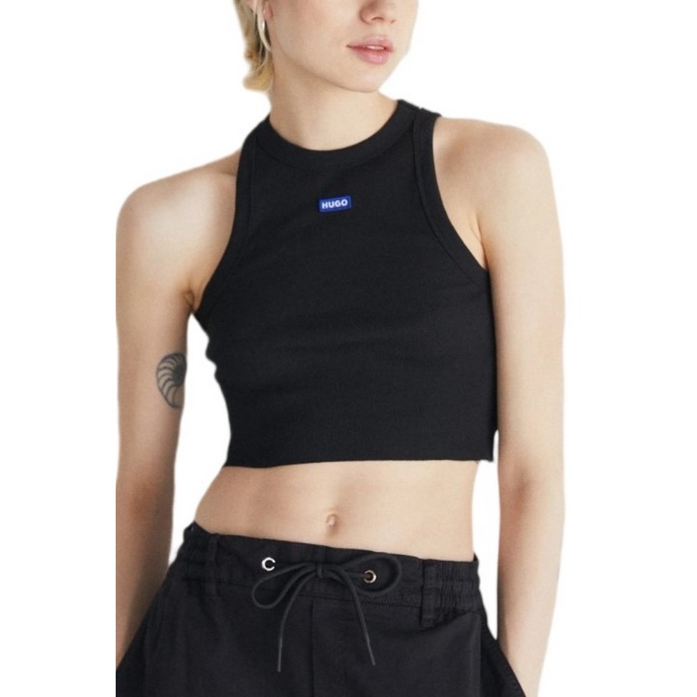 HUGO BOSS JERSEY TOP BABY TANK B ΤΟΠ ΜΠΛΟΥΖΑ ΓΥΝΑΙΚΕΙΑ BLACK