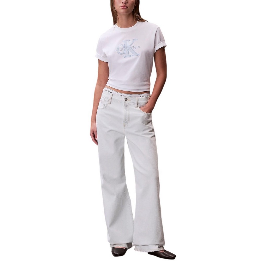 CALVIN KLEIN JEANS HERO CLASSIC MONOLOGO NEW TEC T-SHIRT ΜΠΛΟΥΖΑ ΓΥΝΑΙΚΕΙΑ BRIGHT WHITE
