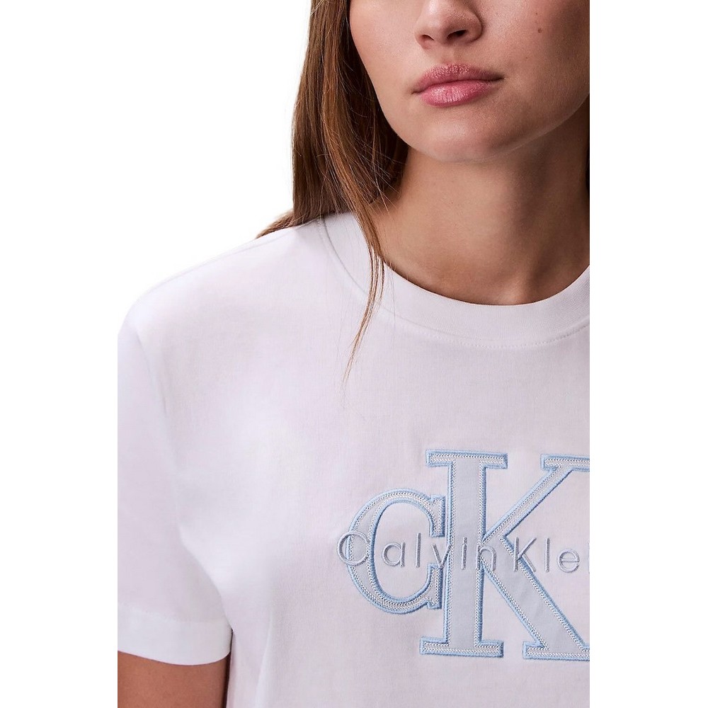 CALVIN KLEIN JEANS HERO CLASSIC MONOLOGO NEW TEC T-SHIRT ΜΠΛΟΥΖΑ ΓΥΝΑΙΚΕΙΑ BRIGHT WHITE