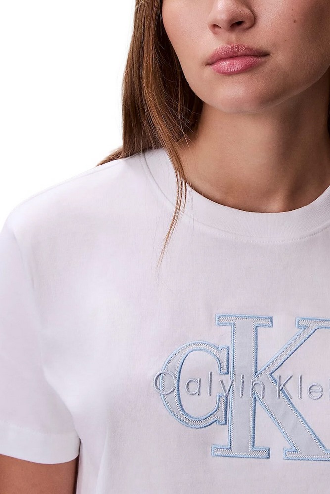 CALVIN KLEIN JEANS HERO CLASSIC MONOLOGO NEW TEC T-SHIRT ΜΠΛΟΥΖΑ ΓΥΝΑΙΚΕΙΑ BRIGHT WHITE