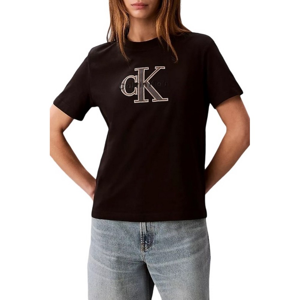 CALVIN KLEIN JEANS HERO CLASSIC MONOLOGO NEW TEC T-SHIRT ΜΠΛΟΥΖΑ ΓΥΝΑΙΚΕΙΑ BLACK