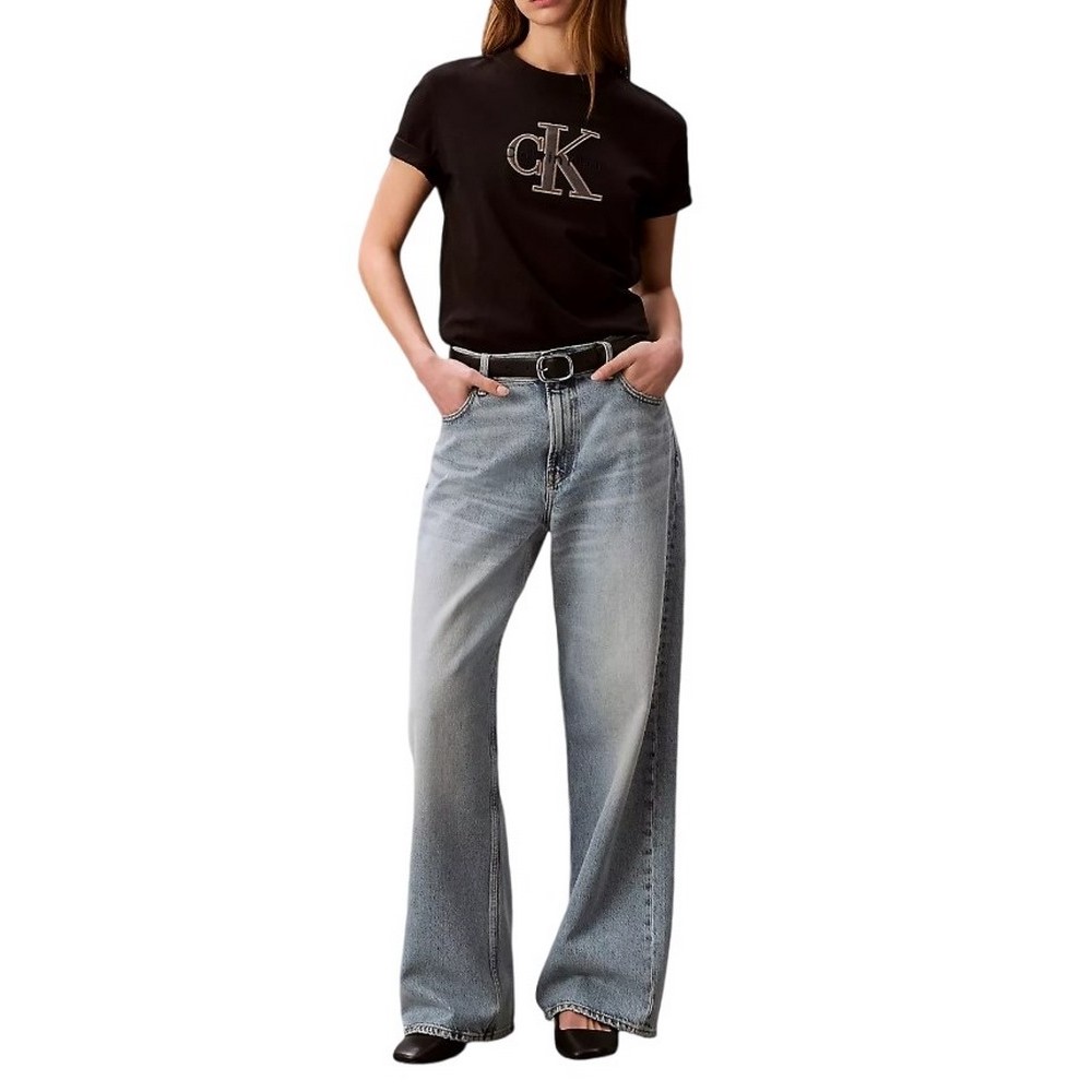 CALVIN KLEIN JEANS HERO CLASSIC MONOLOGO NEW TEC T-SHIRT ΜΠΛΟΥΖΑ ΓΥΝΑΙΚΕΙΑ BLACK