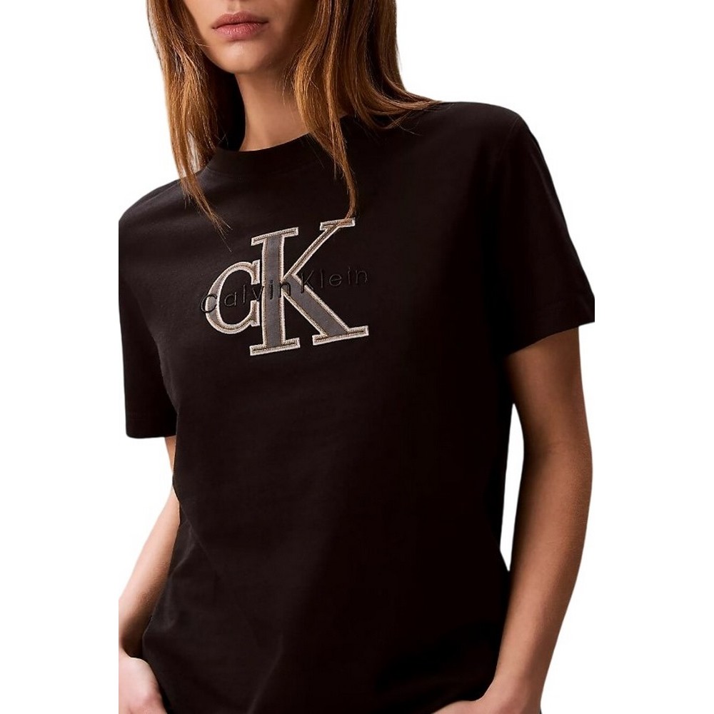 CALVIN KLEIN JEANS HERO CLASSIC MONOLOGO NEW TEC T-SHIRT ΜΠΛΟΥΖΑ ΓΥΝΑΙΚΕΙΑ BLACK