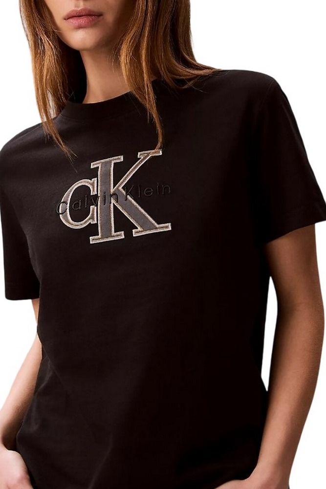CALVIN KLEIN JEANS HERO CLASSIC MONOLOGO NEW TEC T-SHIRT ΜΠΛΟΥΖΑ ΓΥΝΑΙΚΕΙΑ BLACK