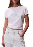 CALVIN KLEIN JEANS HERO CLASSIC MONOLOGO NEW TEC T-SHIRT ΜΠΛΟΥΖΑ ΓΥΝΑΙΚΕΙΑ BRIGHT WHITE