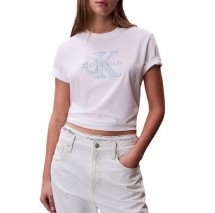 CALVIN KLEIN JEANS HERO CLASSIC MONOLOGO NEW TEC T-SHIRT ΜΠΛΟΥΖΑ ΓΥΝΑΙΚΕΙΑ BRIGHT WHITE