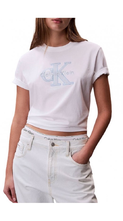 CALVIN KLEIN JEANS HERO CLASSIC MONOLOGO NEW TEC T-SHIRT ΜΠΛΟΥΖΑ ΓΥΝΑΙΚΕΙΑ BRIGHT WHITE