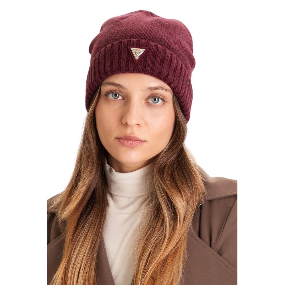 GUESS BEANIE SWEATER ΣΚΟΥΦΟΣ ΓΥΝΑΙΚΕΙΟΣ BORDEAUX