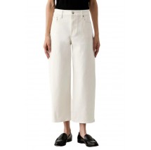 CALVIN KLEIN JEANS COTTON CROPPED BARREL LEG PANTS ΠΑΝΤΕΛΟΝΙ ΓΥΝΑΙΚΕΙΟ OFF WHITE