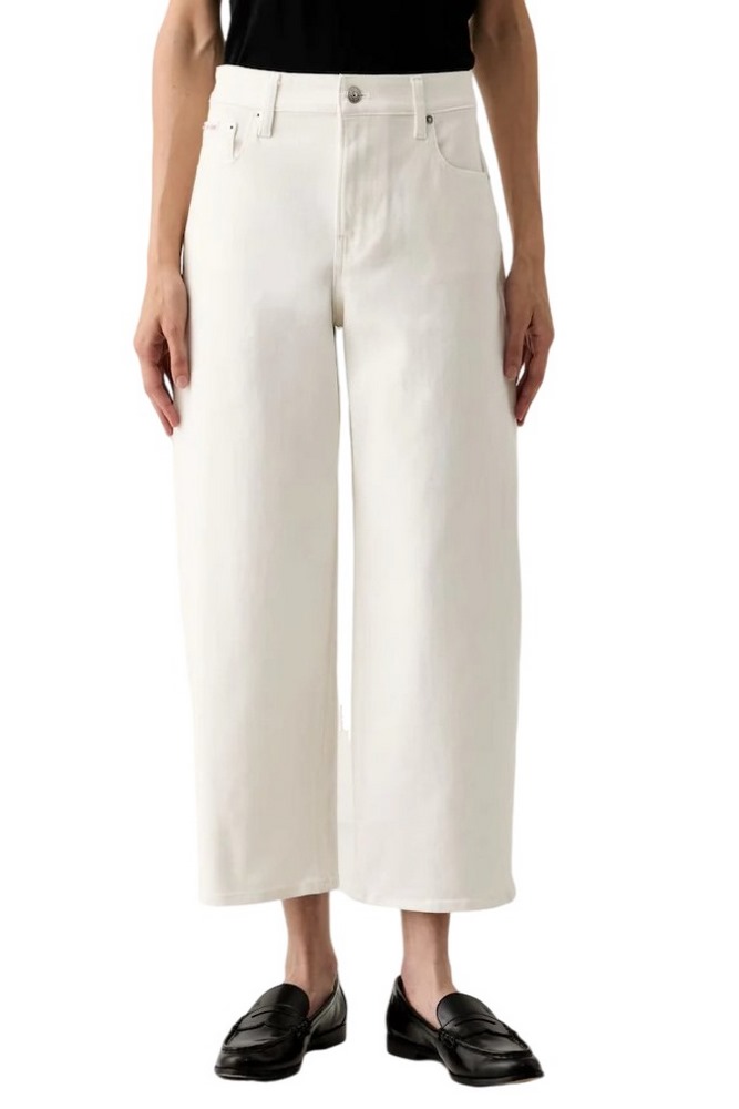 CALVIN KLEIN JEANS COTTON CROPPED BARREL LEG PANTS ΠΑΝΤΕΛΟΝΙ ΓΥΝΑΙΚΕΙΟ OFF WHITE